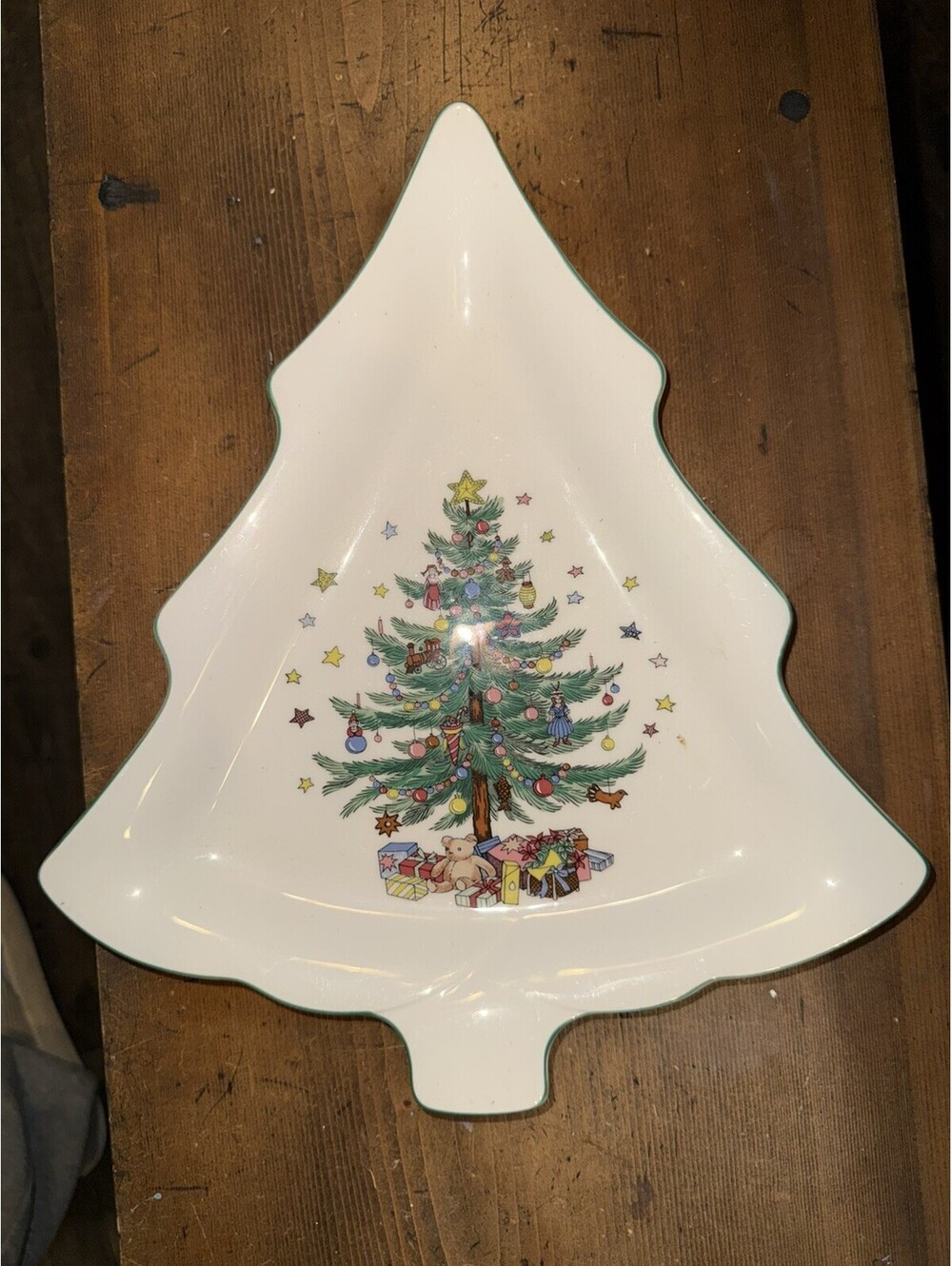 Nikko Christmastime Happy Holidays Cookie Candy Dish Christmas Tree Shape 11"